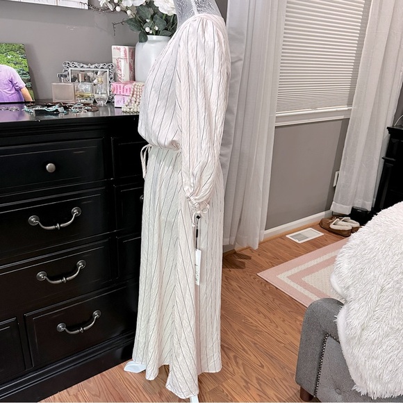 Calvin Klein Blush Pink Stripe Midi Dress | Size 12 | NWT - Picture 5 of 15